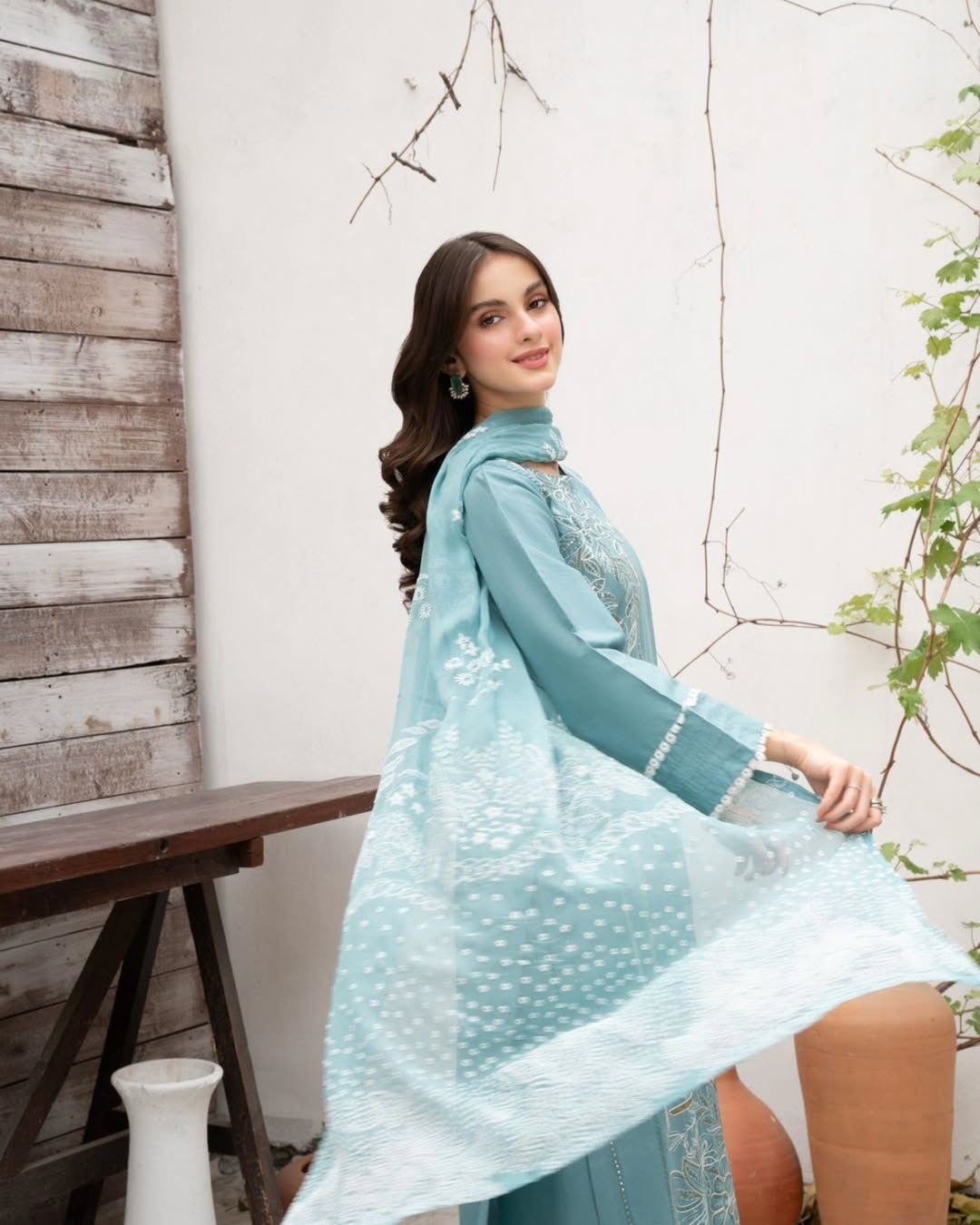 ✨Designer Roman Silk Sequence Embroidered Suit Set with Dupatta ✨