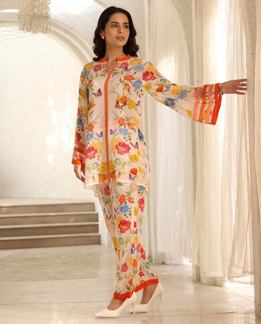 🌸 Exquisite Printed Japan Silk Co-ord Set – Casual Chic Comfort 🌸