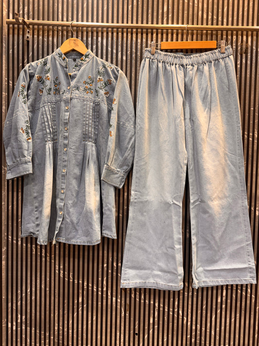 Viral Korean Style Premium Imported Denim Co-ord Set