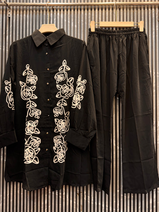 Luxury Armani Fabric Embroidered Co-ord Set
