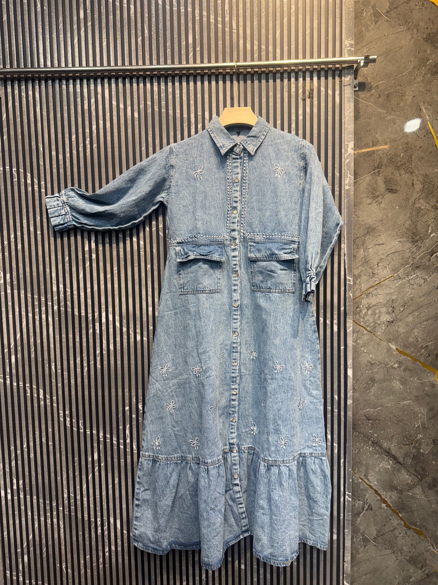 Cod 10014 Shop presenting inputted denim long midi 🧥