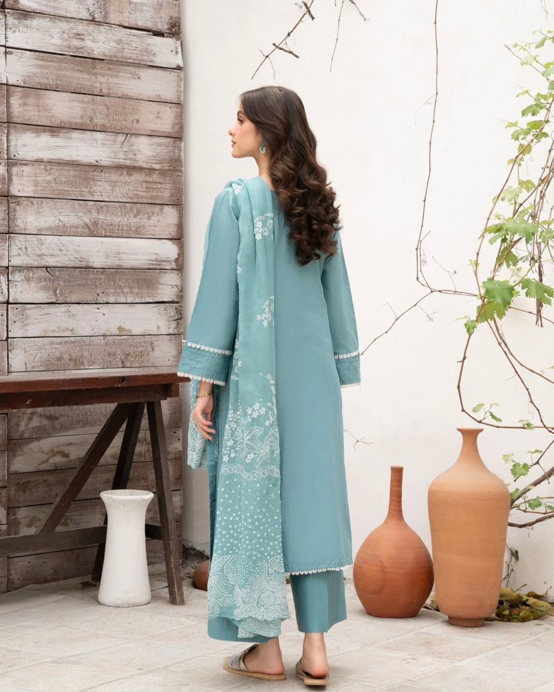 ✨Designer Roman Silk Sequence Embroidered Suit Set with Dupatta ✨